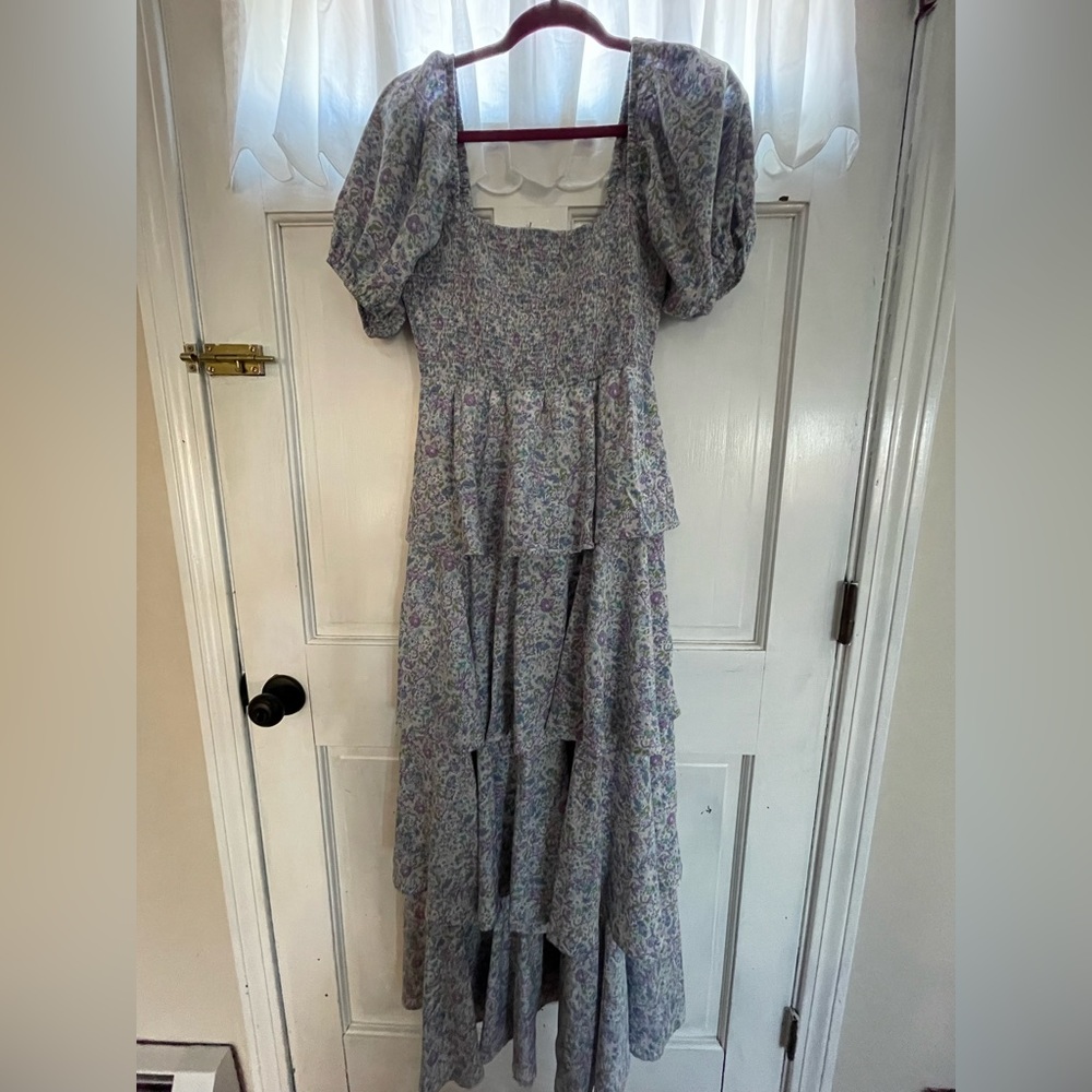 Maternity maxi dress with layers